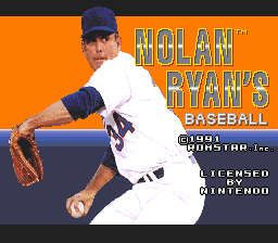 Nolan Ryan's Baseball (USA) Title Screen